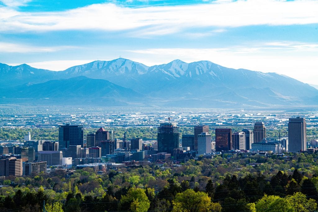 Salt Lake City like summer skyline